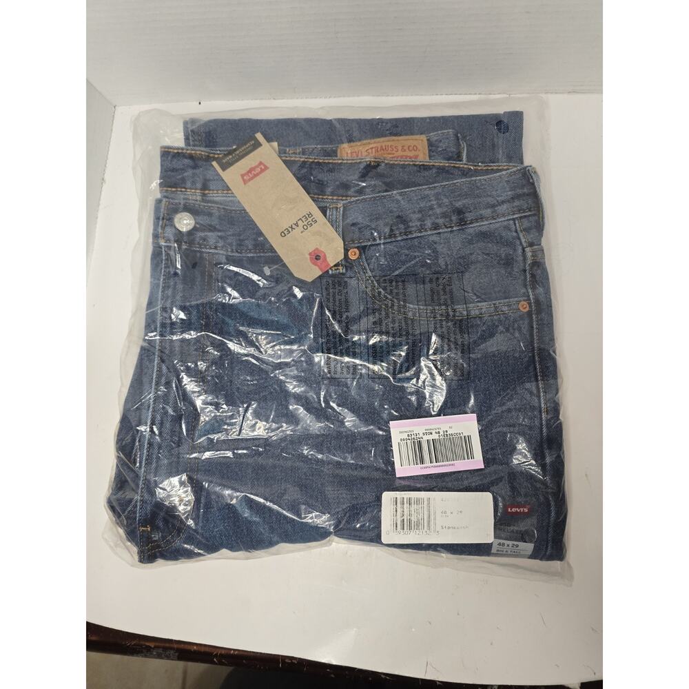 New Sealed Levi’s Bigand Tall 550 Relaxed Fit Jeans Mens 48x29 Blue Stonewash